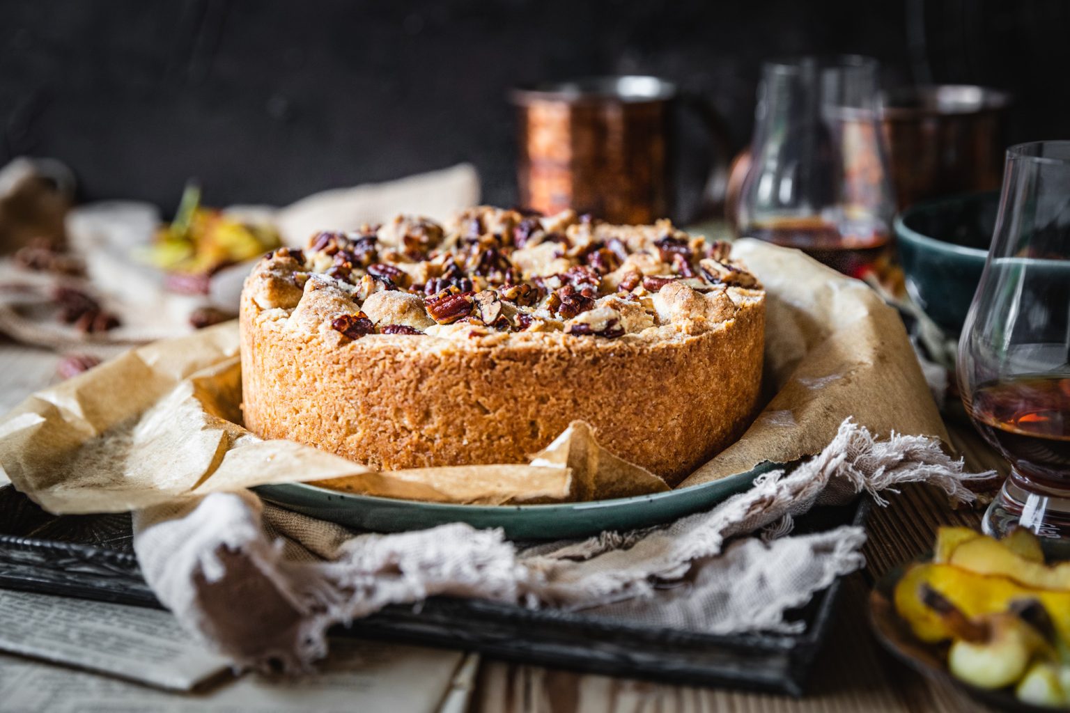 Birnen-Streuselkuchen mit Marsala und Pecannüssen – Culirena